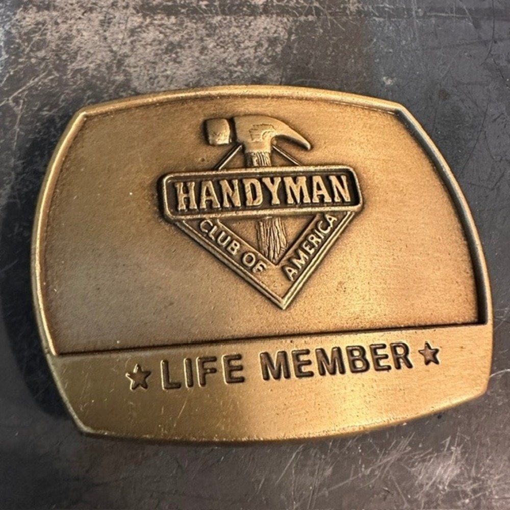 Handyman Club of America Life Member Belt Buckle Solid Brass 1996